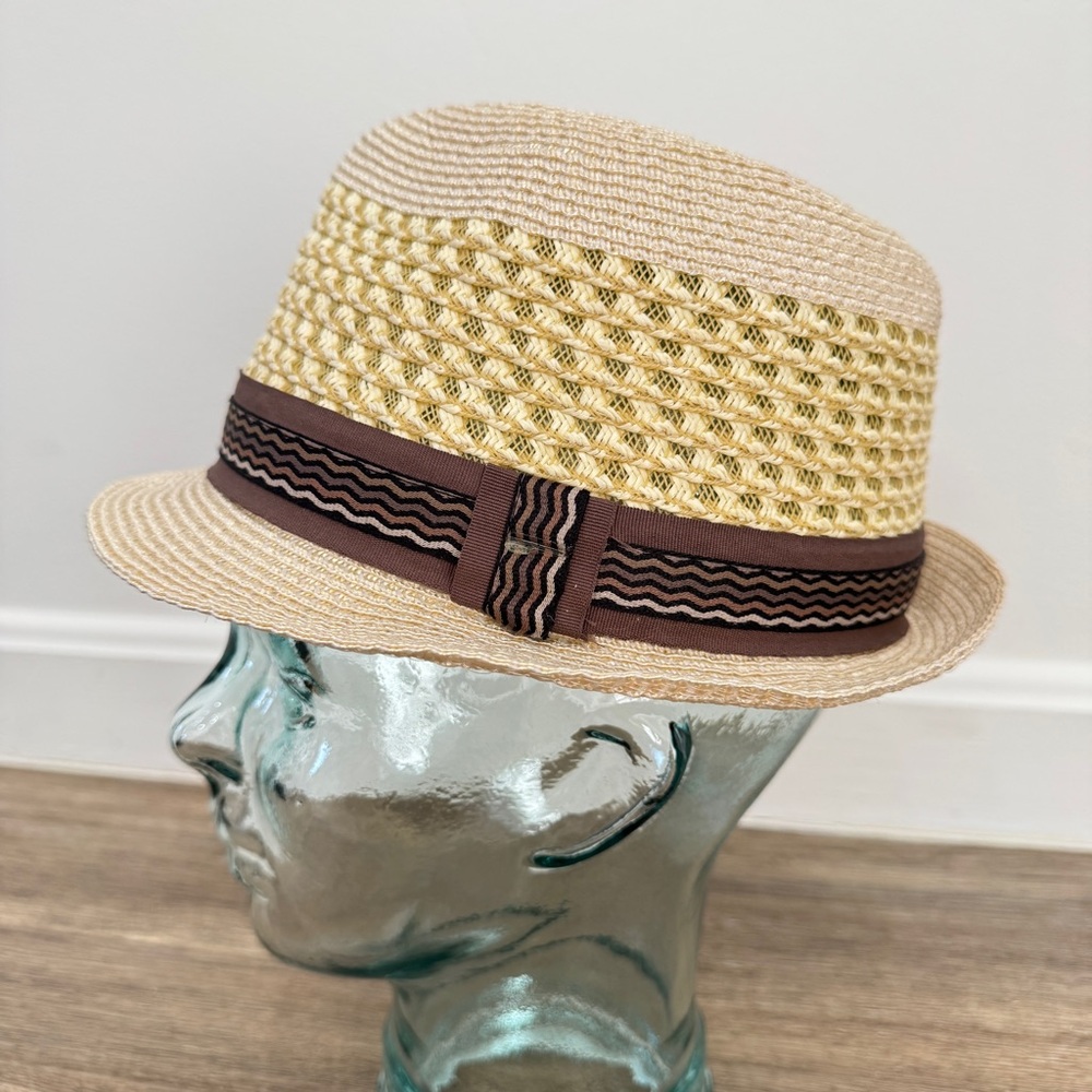 Scala Classics Handmade Raffia Woven Paper‎ Straw Short Brim Fedora Hat
